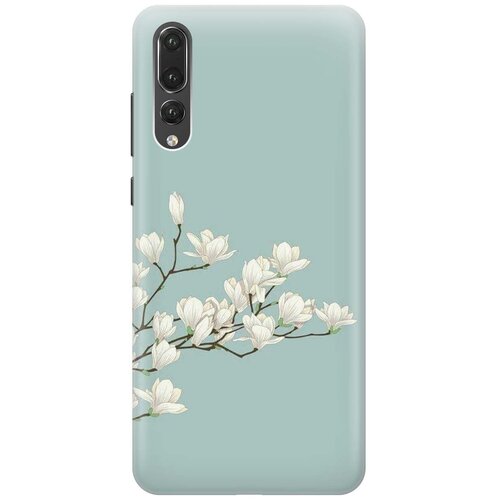 RE: PA Накладка Transparent для Huawei P20 Pro с принтом Сакура на голубом силиконовый чехол графитовый излом на huawei p20 pro хуавйе п20 про