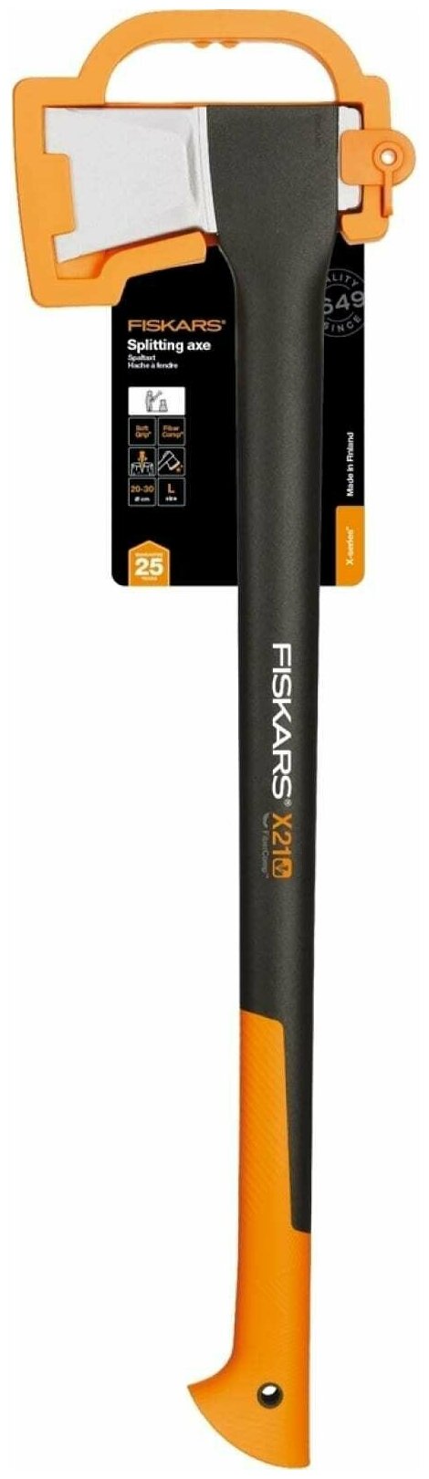 Топор-колун FISKARS X21-L, длина 709 мм, вес 1600 г, топорище из материала FiberComp, 1015642 - фотография № 4