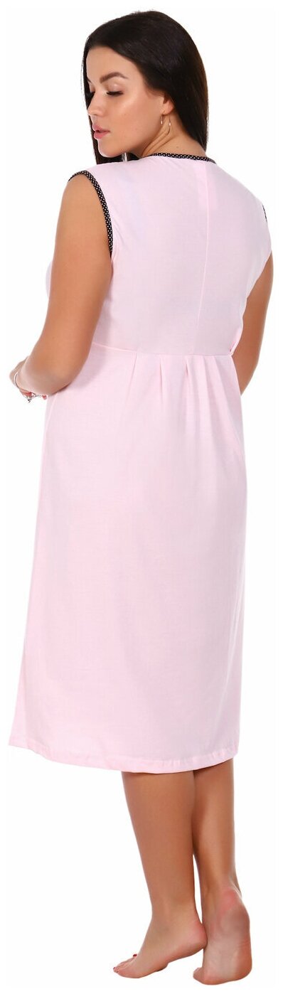 Сорочка ночная хлопковая удлиненная розовый 44 размер - фотография № 3