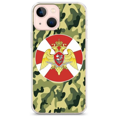 фото Силиконовый чехол "росгвардия зеленый камуфляж" на apple iphone 13 mini / айфон 13 мини case place