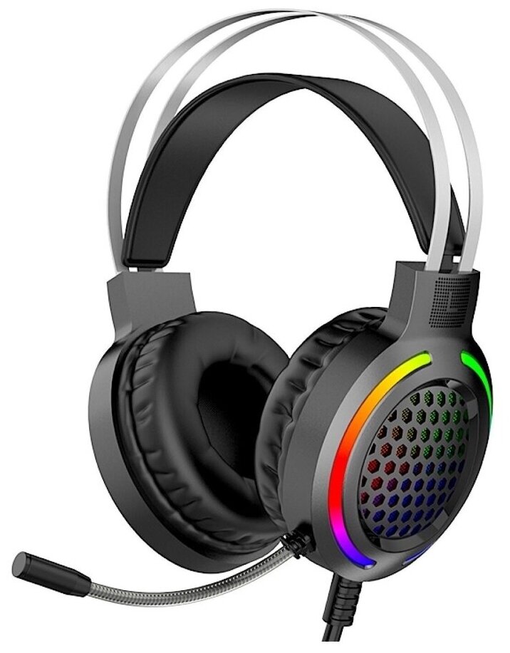 Игровые наушники с микрофоном Gaming CS-454 / RGB подсветка / Cyber sound Series + / Game Virtual Sound 7.1