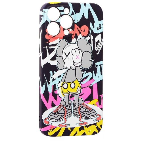 фото Чехол для iphone 13 pro max (6.7") силикон luxo 0.8мм с флуоресцентным рисунком kaws j46