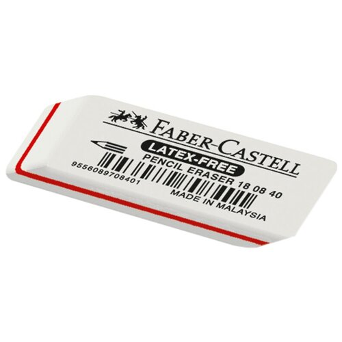 Ластик Faber-Castell Latex-Free, скошенный, синтетический каучук, 50*19*8мм, 40 штук