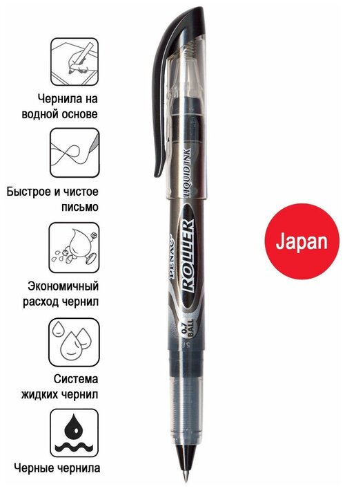Ручка роллер PENAC LIQROLLER 0,7мм, чернила черные