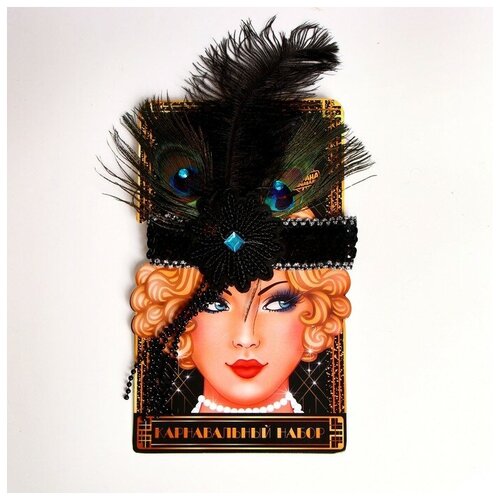 фото Повязка на голову с пером , цвет чёрный recom