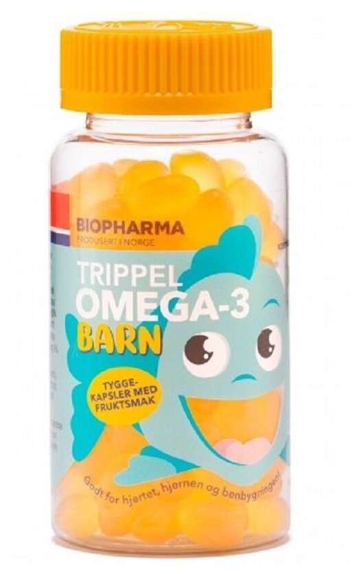 Biopharma Trippel Omega-3 Barn капс., 120 шт., фруктовый
