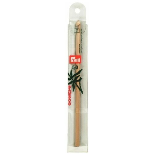 Крючок д/пряжи бамбуковый, натуральный, 5мм/15см, 1шт в пакете 195606 крючок для пряжи бамбуковый 4 мм 15 см prym 195604
