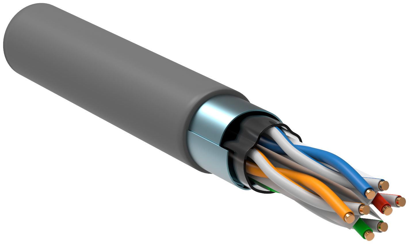 LC1-C604-311 ITK Кабель связи витая пара F/UTP, кат.6 4x2х23AWG solid, PVC, 305м, серый IEK - фото №1