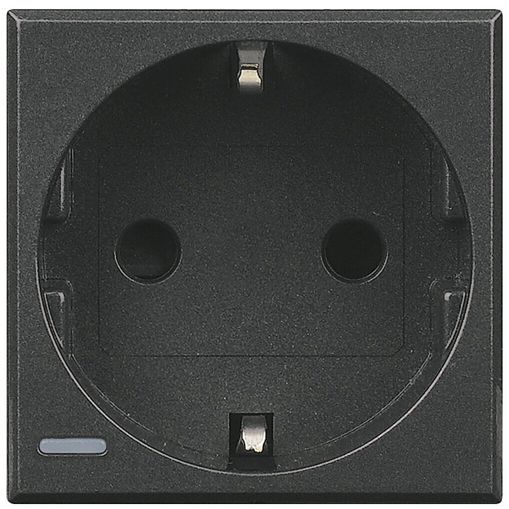 фото Axolute Розетка 2К+З, 10/16 А с центральным и боковыми заземляющими контактами Schuko, с защитными шторками, автоматические клеммы, цвет антрацит, нем
