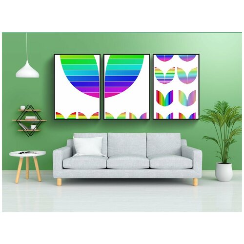 фото Набор модулных постеров для интерьера "органическая еда, логотип завода, органический" 60x90 см. в тубусе, без рамки lotsprints