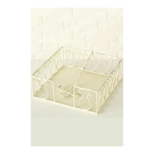 фото Белая металлическая подставка для салфеток л'эйзанс, 18х6 см, boltze 1871301-boltze