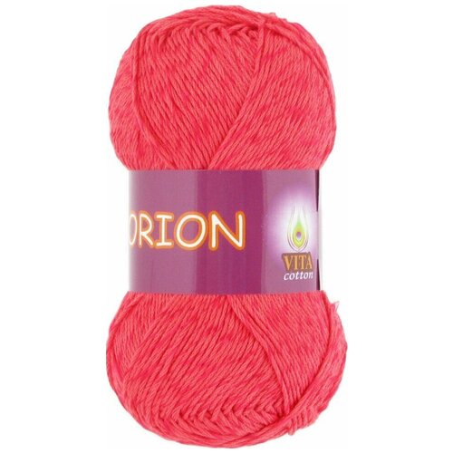 Пряжа Vita cotton Orion красный коралл (4580), 77%хлопок мерсеризованный/23%вискоза, 170м, 50г, 1шт