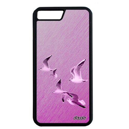 фото Простой чехол для мобильного // iphone 8 plus // "чайки" буревестник ливингстон, utaupia, розовый