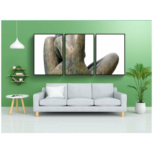 фото Набор модулных постеров для интерьера "скульптура, женский, бронзовая фигура" 60x90 см. в тубусе, без рамки lotsprints