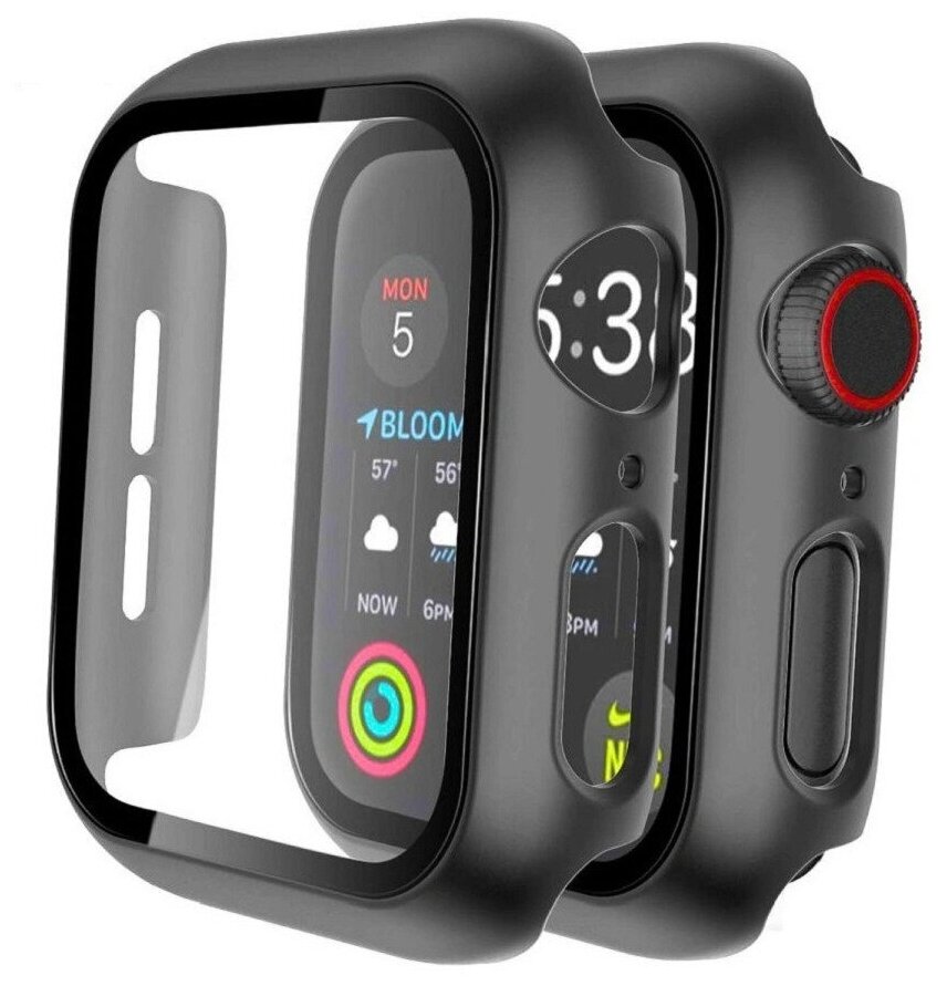 Защитный противоударный чехол+стекло для корпуса Apple Watch Series 7/8 (эпл вотч) 45