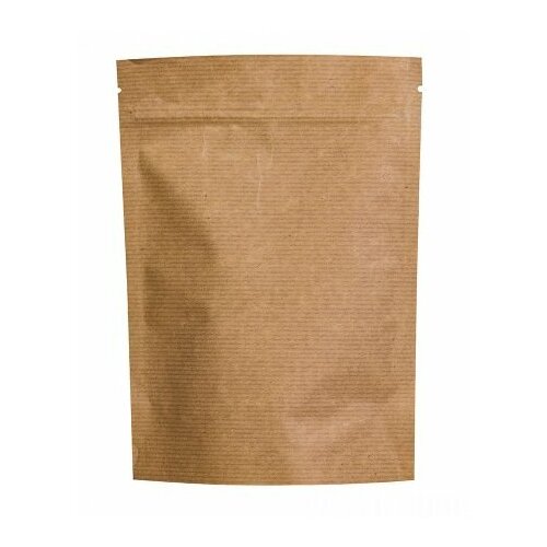 Пакет дой-пак 120x210(+30)мм, крафт (бурый), с окном, 50шт