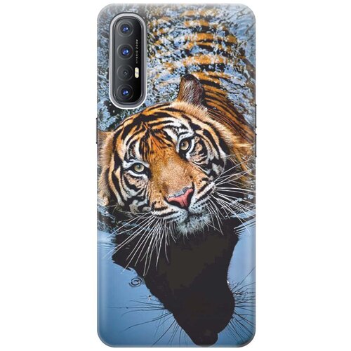 фото Re:pa чехол - накладка artcolor для oppo reno3 pro с принтом "тигр купается"