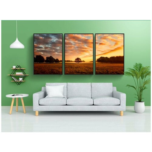 фото Набор модулных постеров для интерьера "англия, великобритания, восход солнца" 60x90 см. в тубусе, без рамки lotsprints