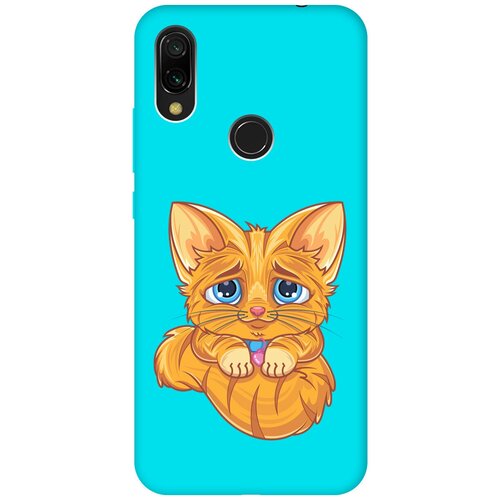 Матовый чехол Sad Cat для Xiaomi Redmi 7 / Сяоми Редми 7 с 3D эффектом бирюзовый матовый чехол sad cat для xiaomi redmi 12 сяоми редми 12 с 3d эффектом мятный