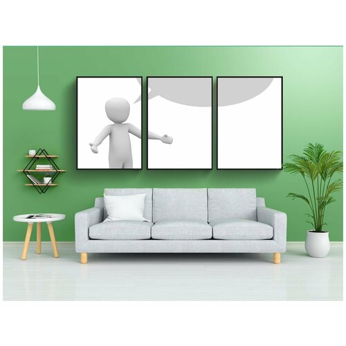 фото Набор модулных постеров для интерьера "речь, воздушный шар, говорить" 60x90 см. в тубусе, без рамки lotsprints