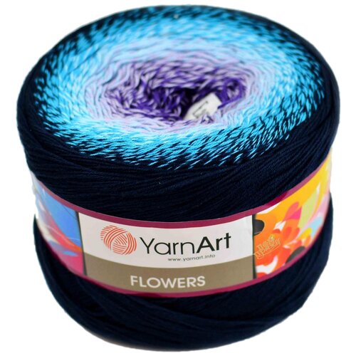 Пряжа YarnArt Flowers, 1 % хлопок, 45 % акрил, 250 г, 1000 м, 1 шт., 254 1000 м