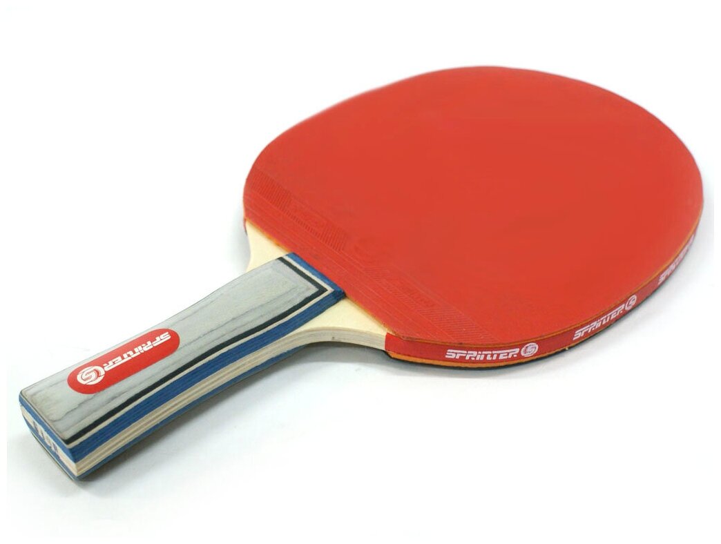 Ракетка Ping Pong для начинающих игроков. Однослойная с мягкой губкой. Форма ручки: коническая. :(Н015):.