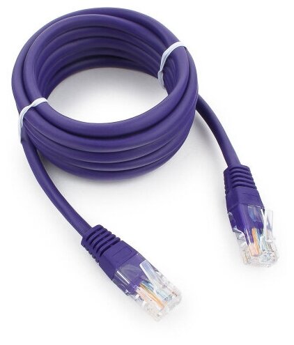 Патч-корд UTP Cablexpert кат.5e, 2м, литой, многожильный (фиолетовый)