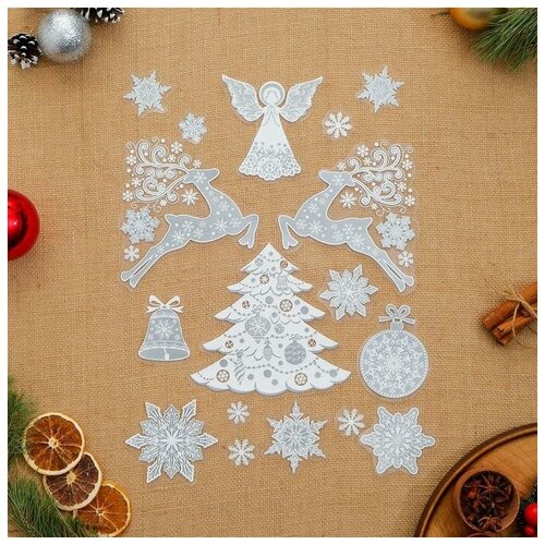 фото Набор наклеек "новогодний декор" пластизоль мир открыток