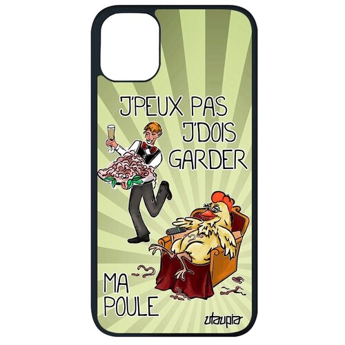 фото Ударопрочный чехол на телефон // iphone 11 pro max // "не могу - у меня курица!" комикс пародия, utaupia, светло- зеленый
