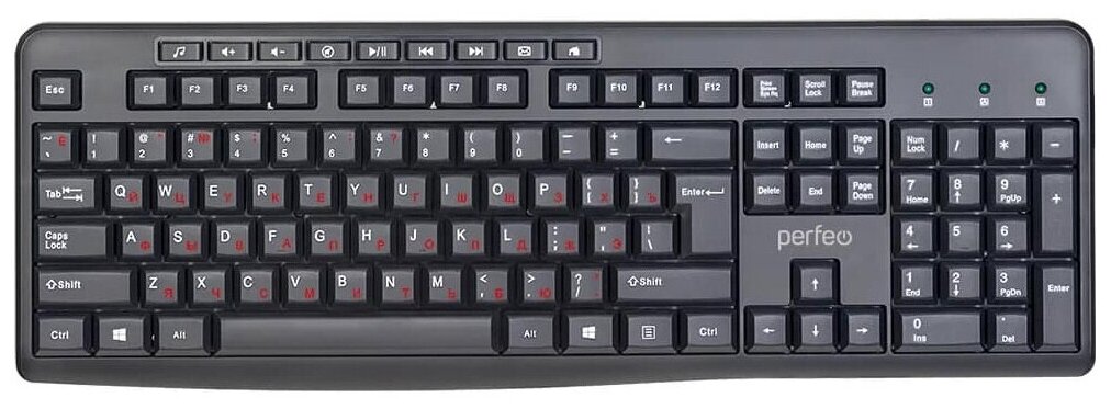 Клавиатура Perfeo PUSH стандартная USB чёрн