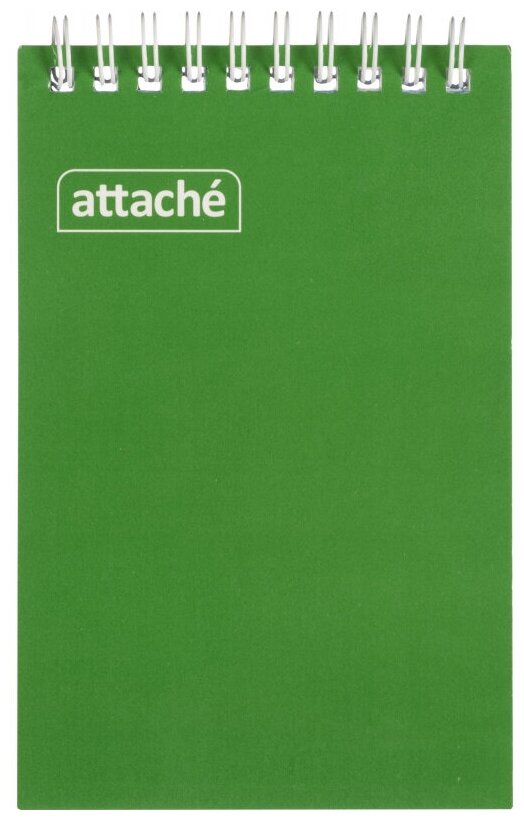 Блокнот на спирали А6 60л. ATTACHE, т.-зеленый, блок 60г, обложка 215г 3 шт