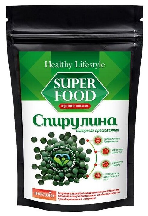 Спирулина Healthy Lifestyle водоросль пресованная, 150 г. 6929723