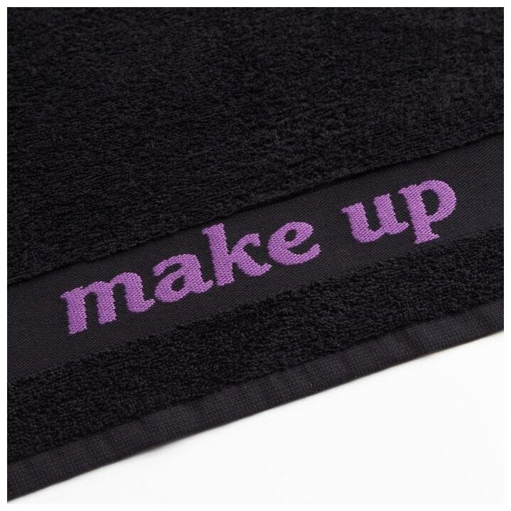 Полотенце махровое Love Life Make up 50 90 фиолетовый,100% хлопок,360 г/м2 - фотография № 4