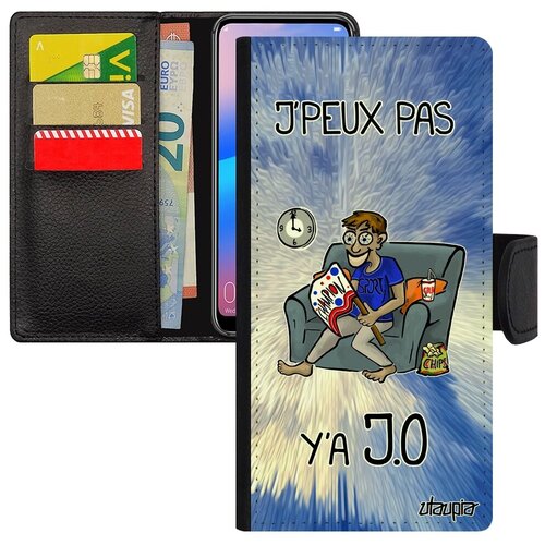 фото Красивый чехол книжка на мобильный // xiaomi redmi 6a // "не могу - олимпийские игры!" игра картинка, utaupia, голубой