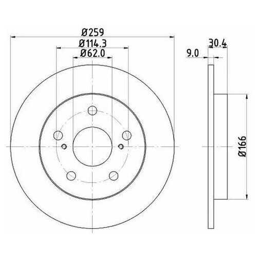 фото Тормозной диск nisshinbo nd1008k для toyota auris, corolla, corolla rumion