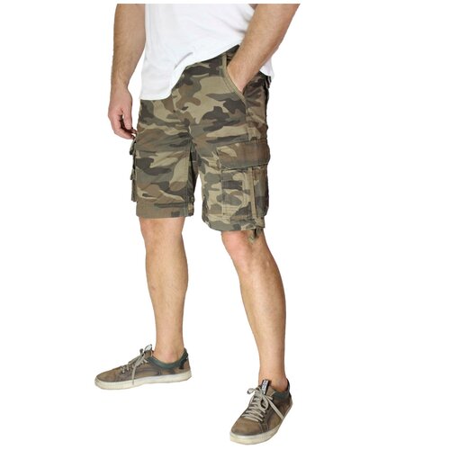 фото Карго kamukamu шорты aviator, woodland (вудланд), размер 30, зеленый, коричневый