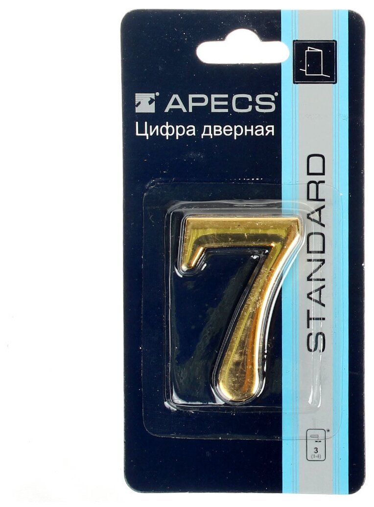 Номер на дверь Apecs «7» DN-01-7-Z-G