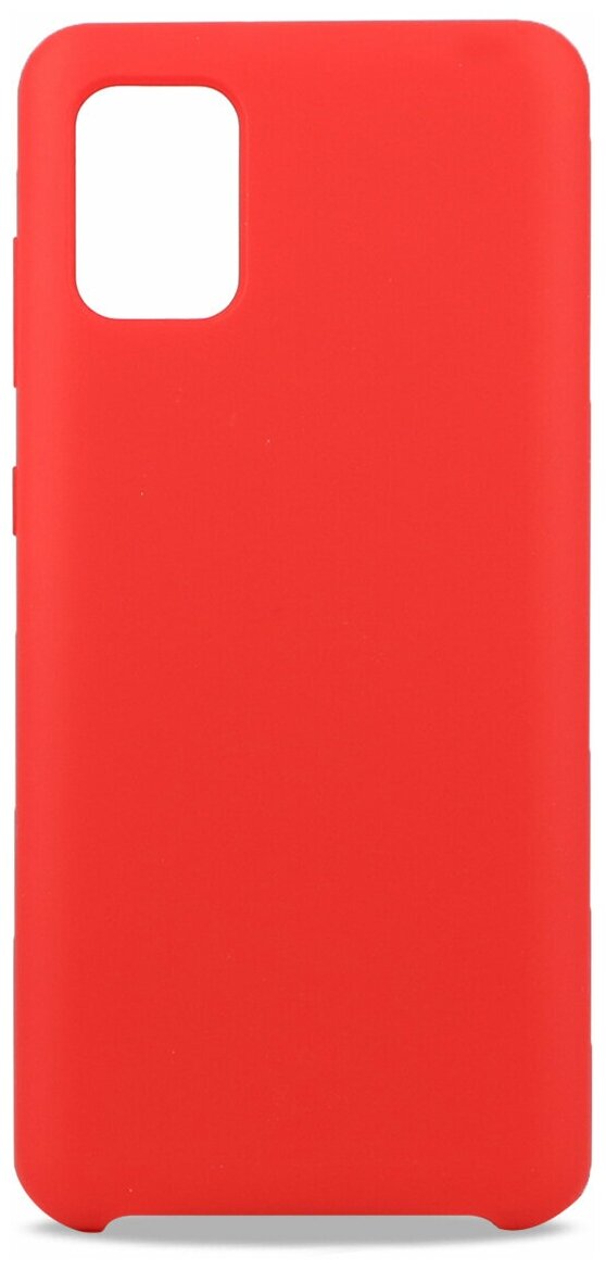 Силиконовый чехол на Samsung Galaxy A31 / Матовый чехол для телефона Самсунг Галакси A31 с бархатистым покрытием внутри (Красный)