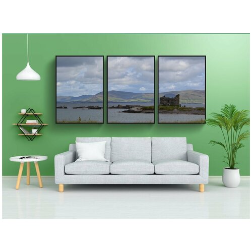 фото Набор модулных постеров для интерьера "замок, ирландия, отпуск" 60x90 см. в тубусе, без рамки lotsprints