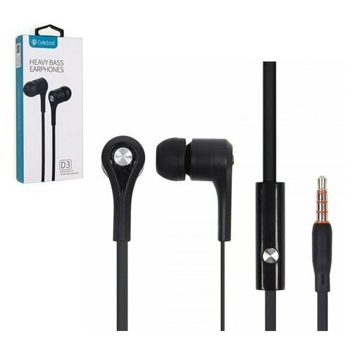 Наушники Celebrat D3 с микрофоном ORIG Черные UniМаг 19000₽
