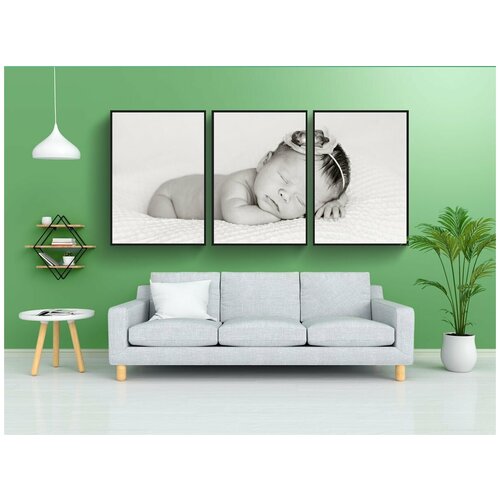 фото Набор модулных постеров для интерьера "новорожденный, детка, спать" 60x90 см. в тубусе, без рамки lotsprints