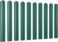 Евроштакетник Line металлический/ заборы/ 0.45 толщина, цвет 6005/6005 (Зеленый мох) 10 шт. 1.5м