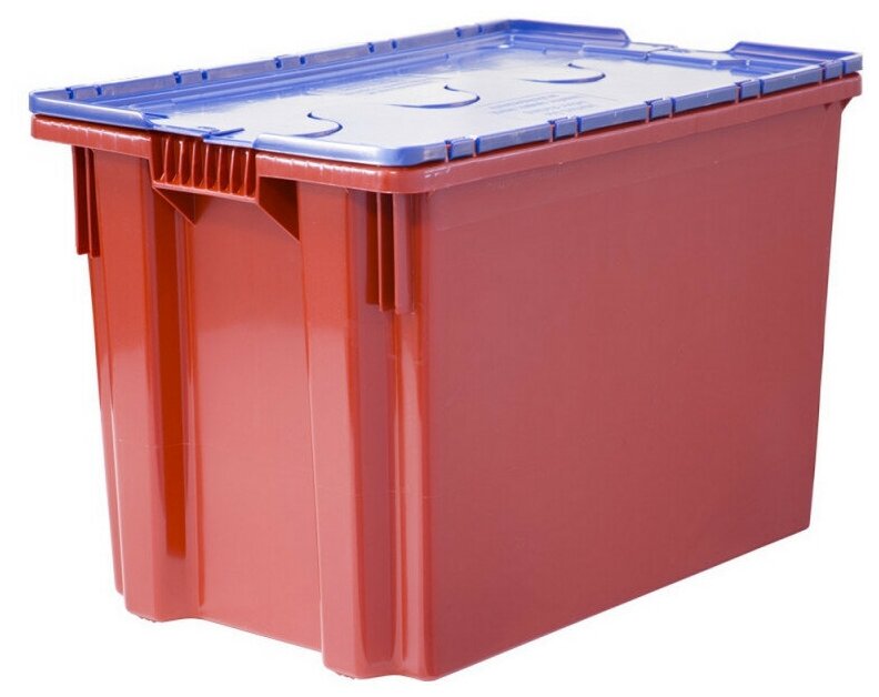 Ящик п/э 600х400х400 сплош, красный с синей крышкой Safe PRO арт.605-1 SP