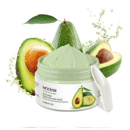 Маска для лица Очищающая глиняная маска с грязью мертвого моря и экстрактом авокадо MOOYAM 120 мл
