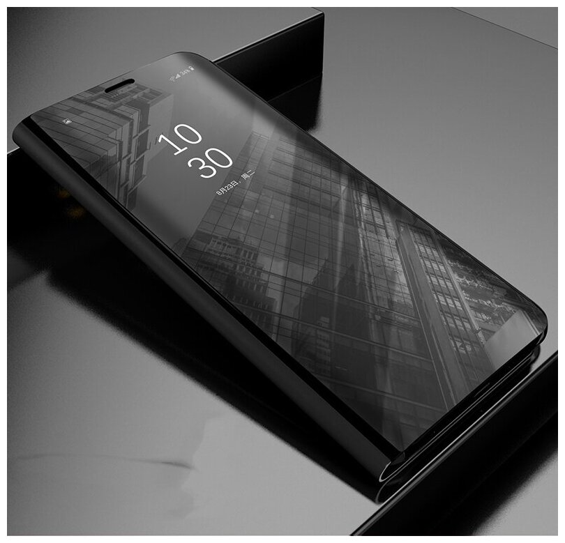 Чехол-книжка Чехол. ру для Xiaomi Redmi Note 6 / Note 6 Pro с дизайном Clear View Cover с полупрозрачной пластиковой крышкой с зеркальной поверхност. — фото 1