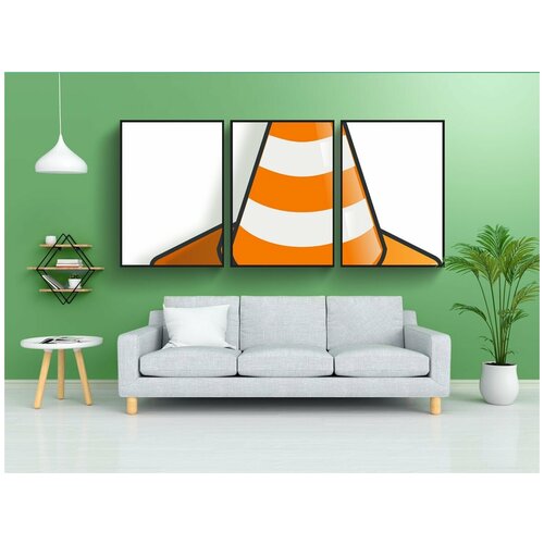 фото Набор модулных постеров для интерьера "конус, строительство, предупреждение" 60x90 см. в тубусе, без рамки lotsprints