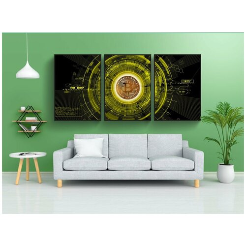 фото Набор модулных постеров для интерьера "bitcoin, blockchain, крипто" 60x90 см. в тубусе, без рамки lotsprints