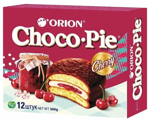 Печенье ORION "Choco Pie Cherry" вишневое 360г (12штук х30г), ш/к 52245