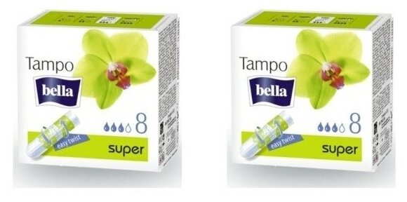 2 упаковки Bella тампоны Tampo super, 3 капли, 8 шт+8шт