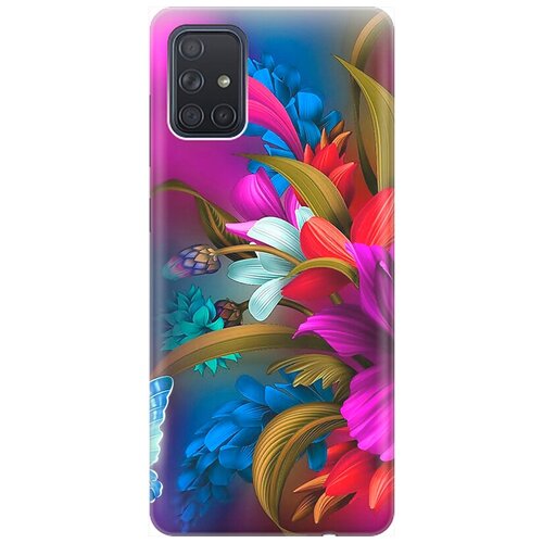 фото Ультратонкий силиконовый чехол-накладка для samsung galaxy a71 с принтом "фантастические цветы" gosso
